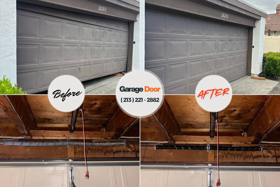 Before and after: garage door repair San Antonio, TX